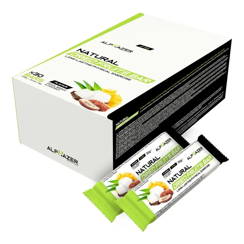 ALPHAZER Natural Dried Fruits Bar 30 barrette da 35 grammi ALPHAZER Natural Dried Fruits Bar 30 barrette da 35 grammi