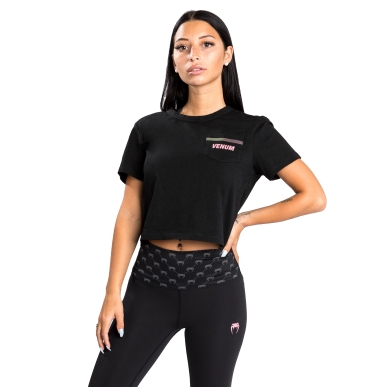 Camiseta Venum Pink Pocket Black/Pink Gold Donna - VENUM-04584-537