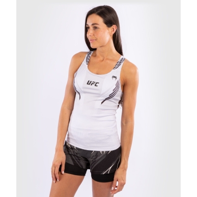 Venum Ufc Authentic Fight Night Fitted Tank With Shelf Bra White Donna - VNMUFC-00012-002