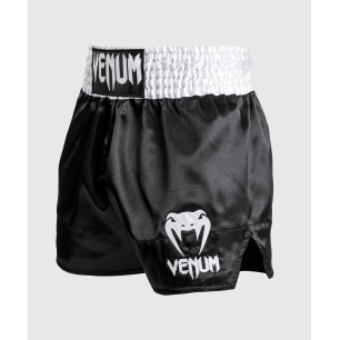 Venum Classic- Muay Thai Short- Black/White/White