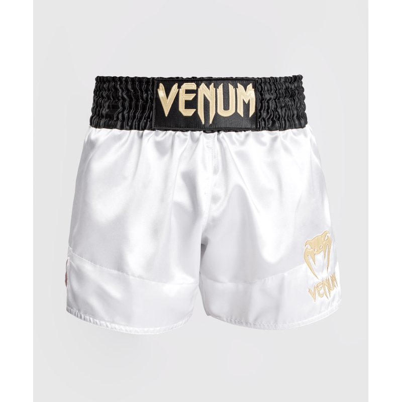 Venum Classic Muay Thai Short – Weiss/Gold/Schwarz